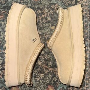 UGG Cream Suede Platform Slip-On Mules